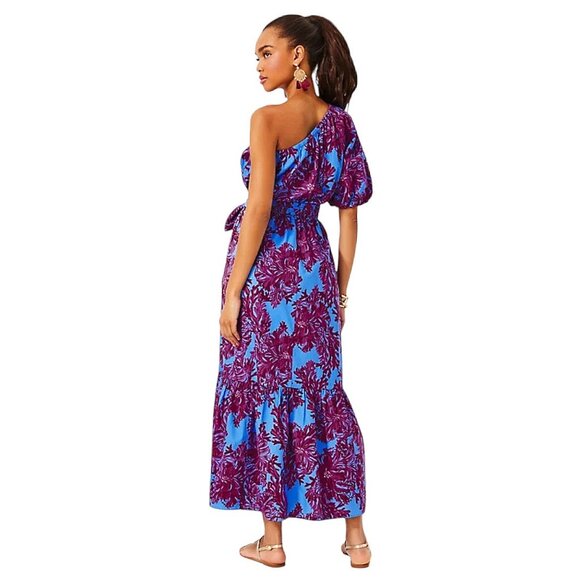 Lilly Pulitzer Zelalynn One-Shoulder Maxi Dress in Abaco Blue NWT - Size 2 - Picture 5 of 9